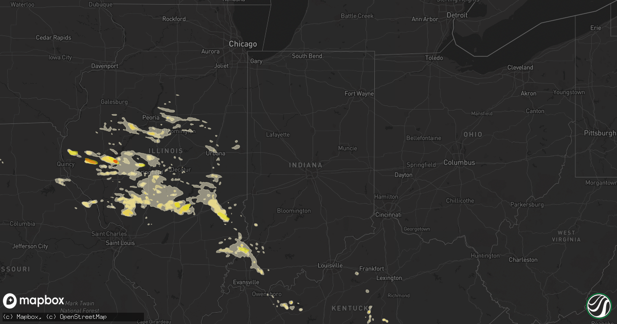 Hail map in Indiana on June 10, 2018