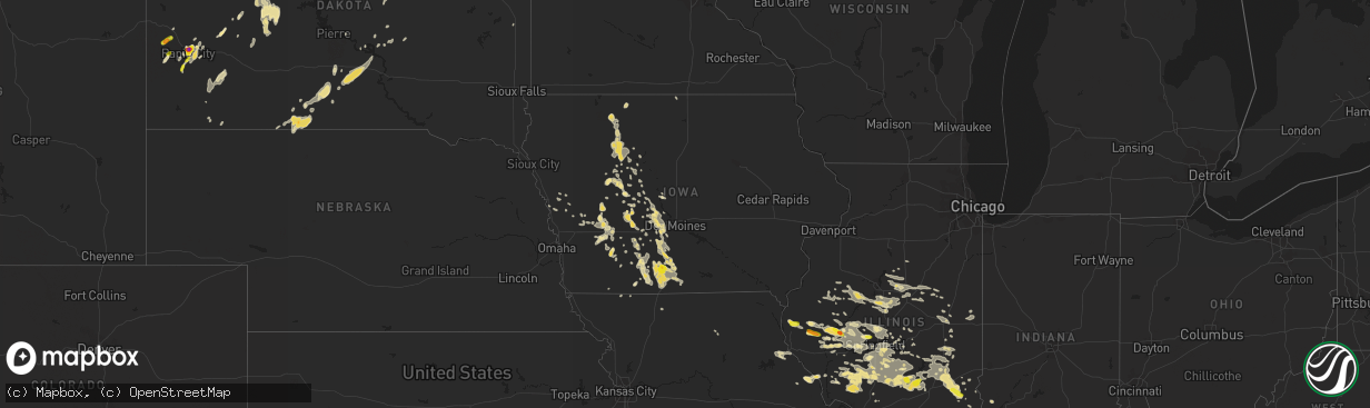 Hail map in Iowa on June 10, 2018