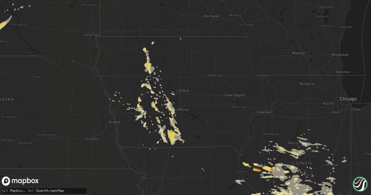 Hail map in Iowa on June 10, 2018