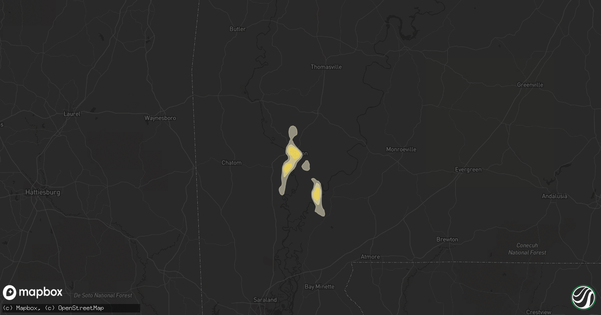 Hail map in Jackson, AL on June 10, 2018