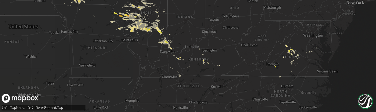 Hail map in Kentucky on June 10, 2018