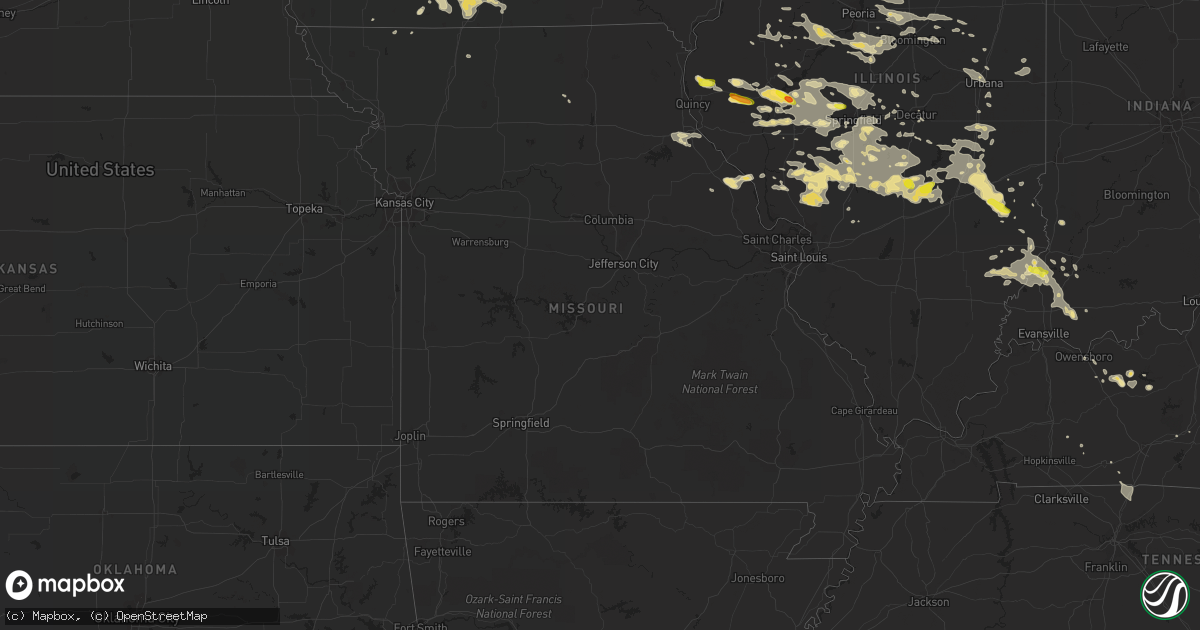 Hail map in Missouri on June 10, 2018