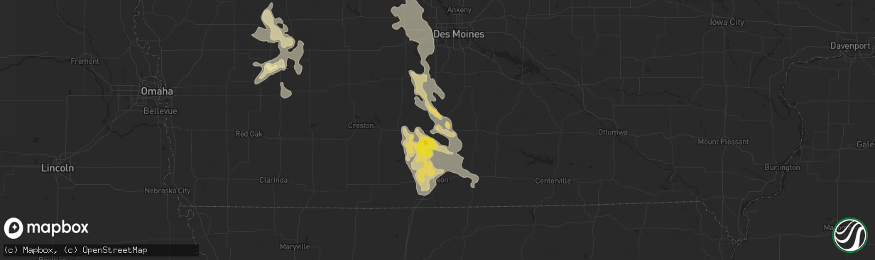 Hail map in Osceola, IA on June 10, 2018