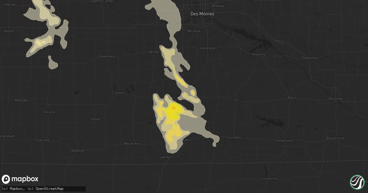 Hail map in Osceola, IA on June 10, 2018