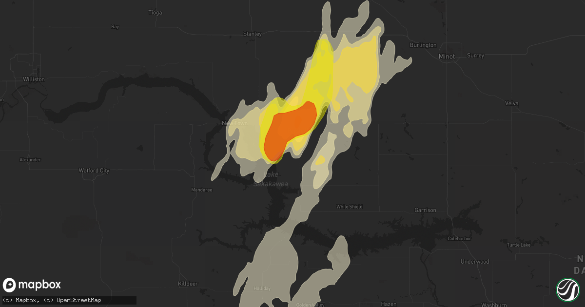 Hail map in Parshall, ND on June 10, 2018