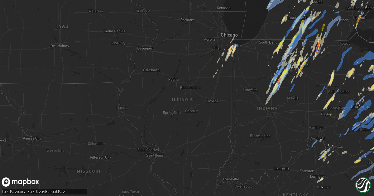 Hail map in Illinois on June 10, 2020
