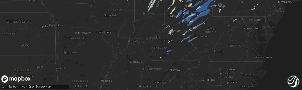 Hail map in Kentucky on June 10, 2020