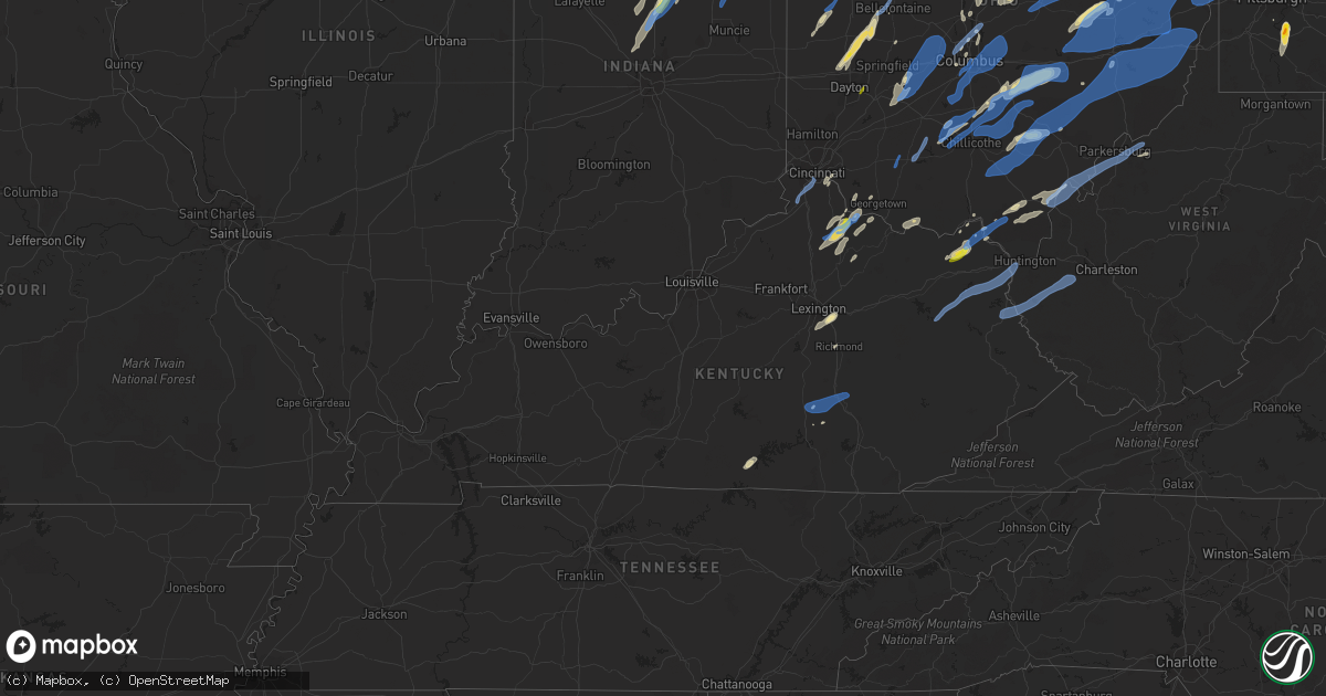 Hail map in Kentucky on June 10, 2020