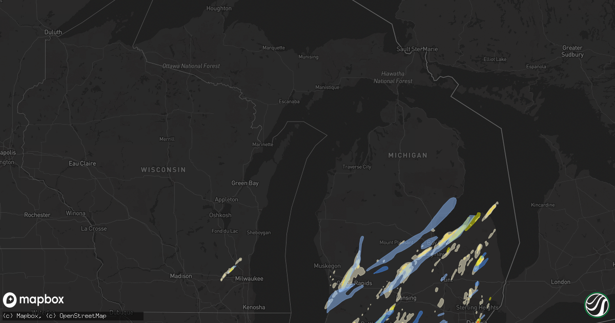 Hail map in Michigan on June 10, 2020
