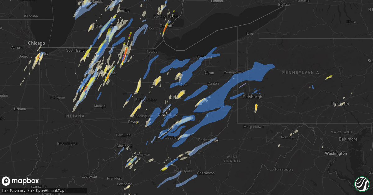 Hail map in Ohio on June 10, 2020
