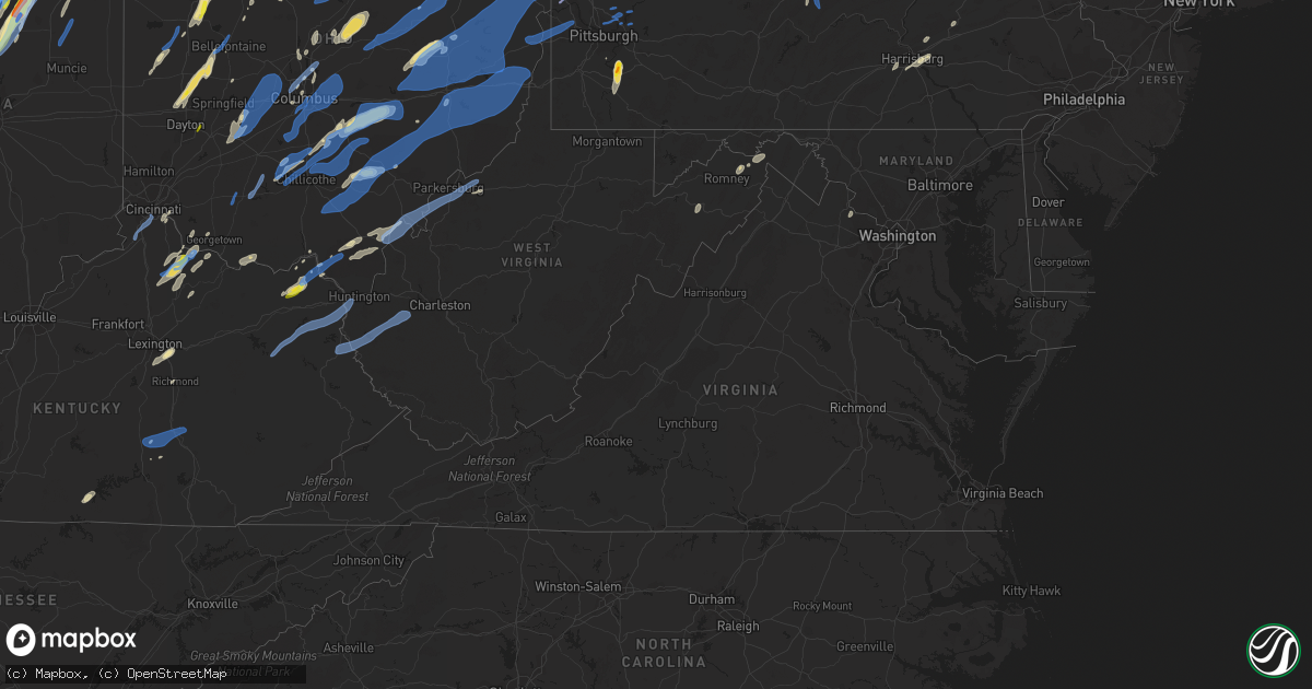 Hail map in Virginia on June 10, 2020