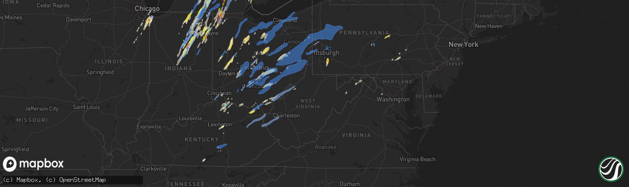 Hail map in West Virginia on June 10, 2020