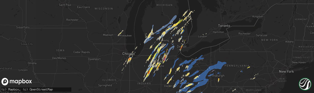 Hail map on June 10, 2020