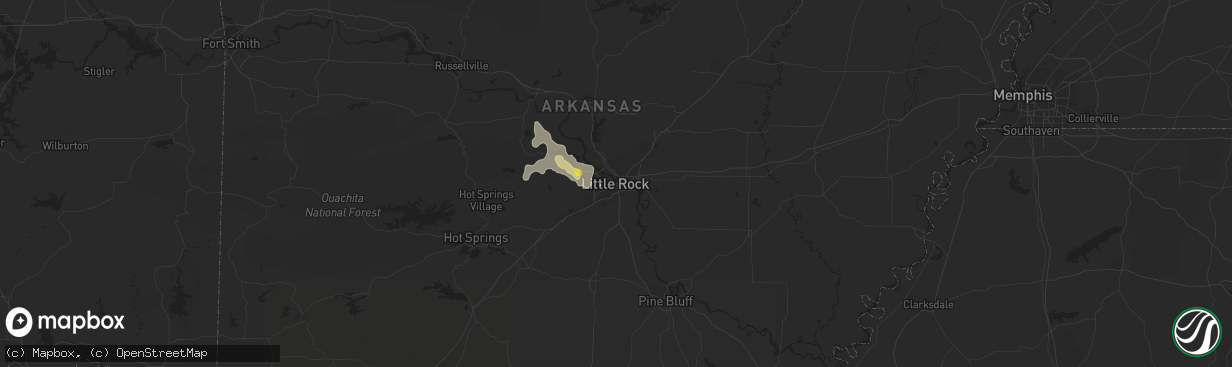 Hail map in Little Rock, AR on June 10, 2021