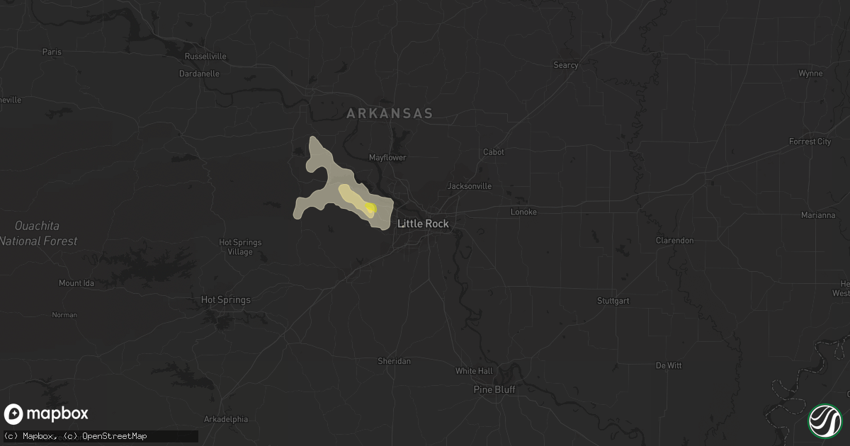 Hail map in Little Rock, AR on June 10, 2021
