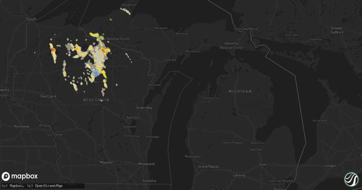Hail map in Michigan on June 10, 2021