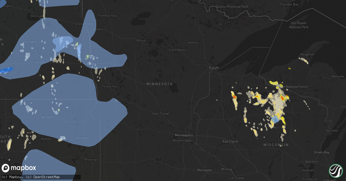 Hail map in Minnesota on June 10, 2021