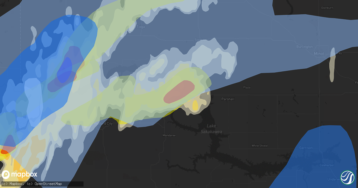 Hail map in New Town, ND on June 10, 2021