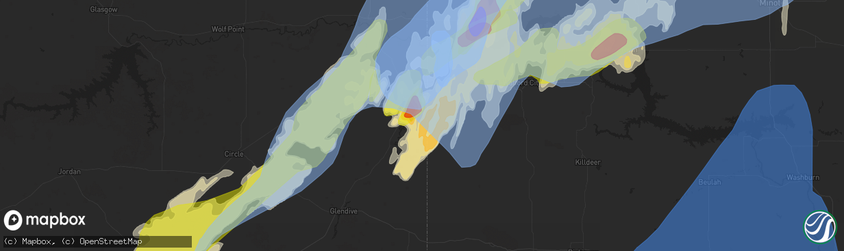 Hail map in Sidney, MT on June 10, 2021