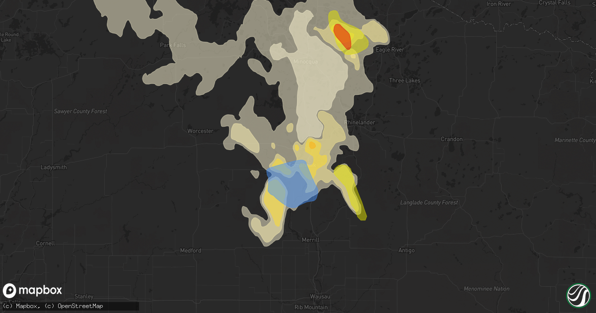 Hail map in Tomahawk, WI on June 10, 2021