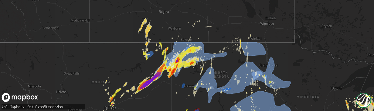 Hail map on June 10, 2021