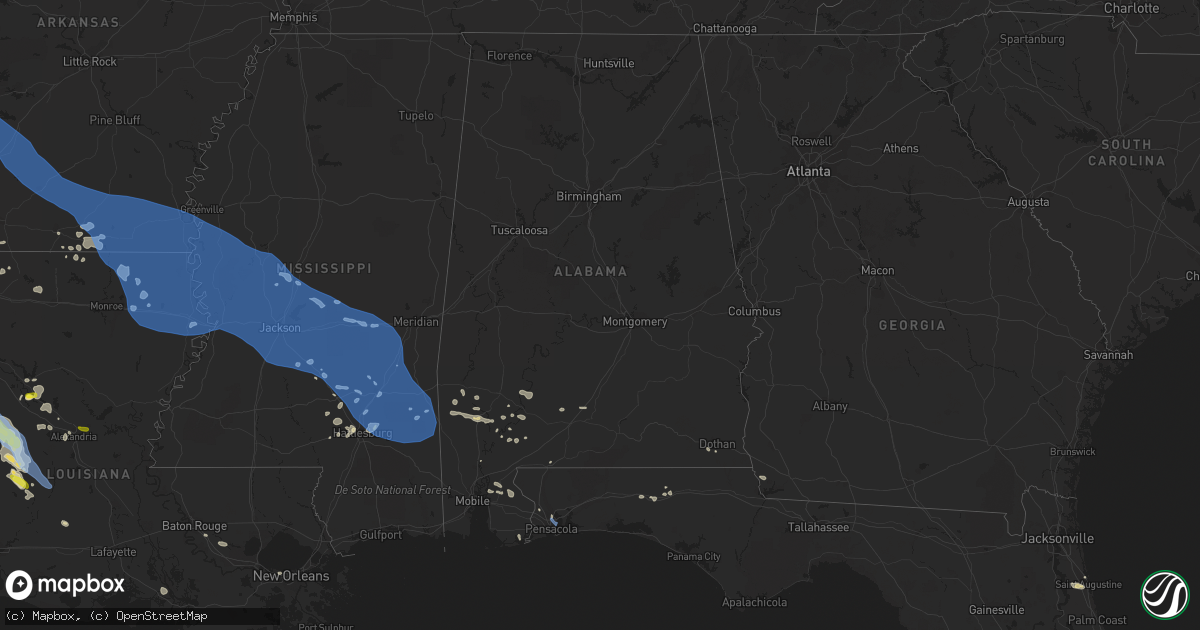Hail map in Alabama on June 10, 2022