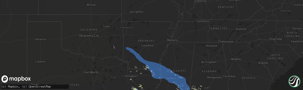 Hail map in Arkansas on June 10, 2022