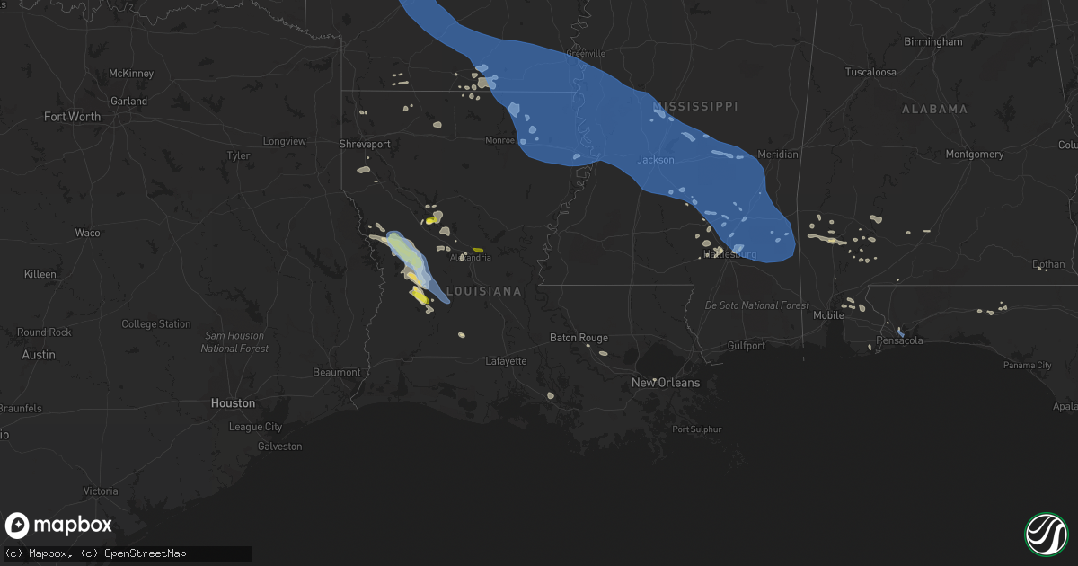 Hail map in Louisiana on June 10, 2022