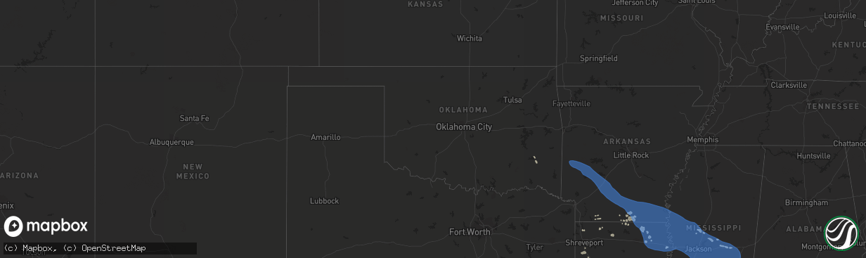 Hail map in Oklahoma on June 10, 2022