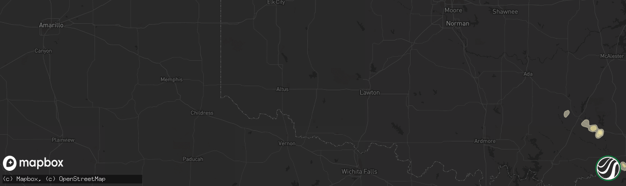 Hail map in Atoka, OK on June 10, 2023