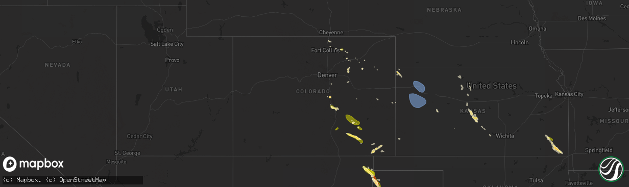 Hail map in Colorado on June 10, 2023