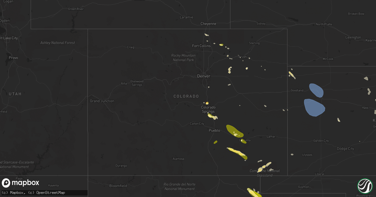 Hail map in Colorado on June 10, 2023