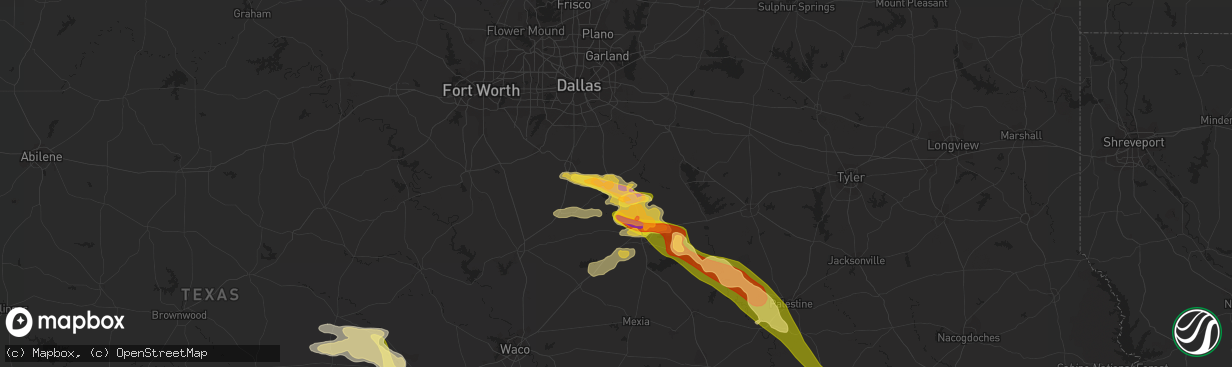 Hail map in Ennis, TX on June 10, 2023