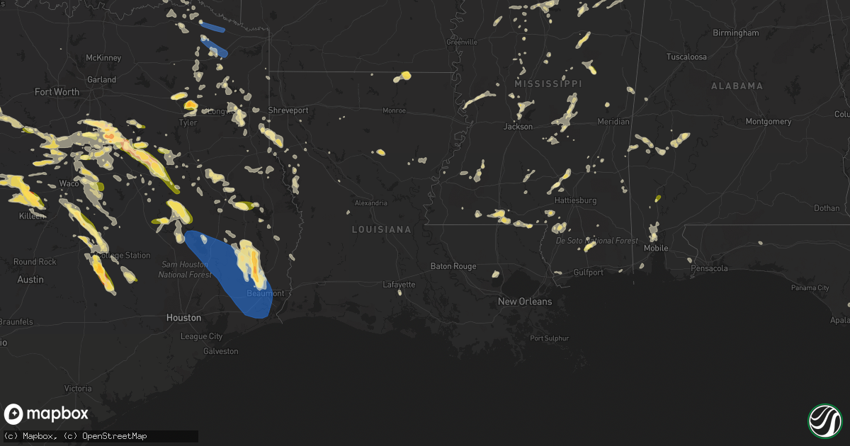 Hail map in Louisiana on June 10, 2023