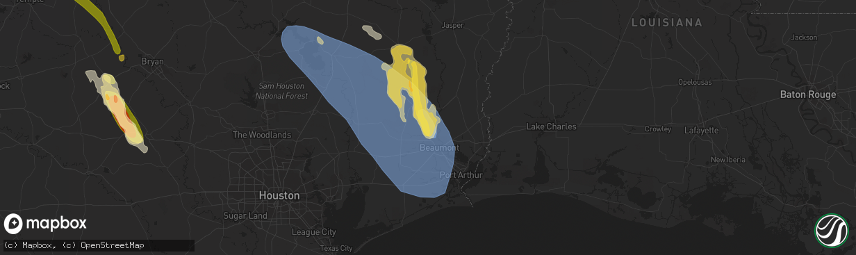 Hail map in Lumberton, TX on June 10, 2023