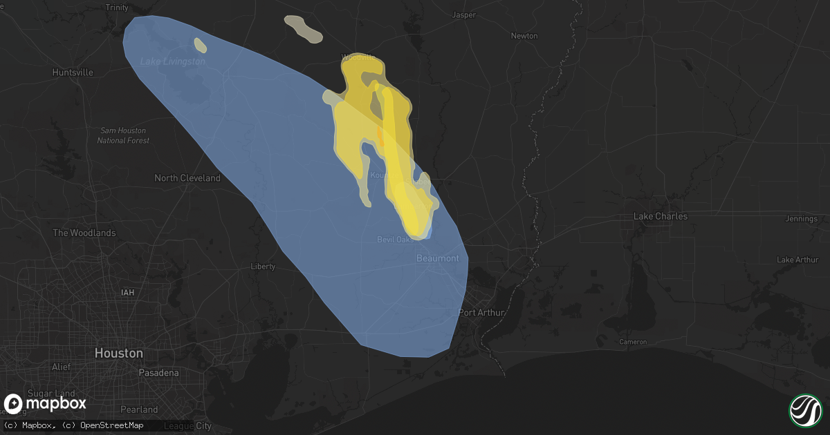 Hail map in Lumberton, TX on June 10, 2023