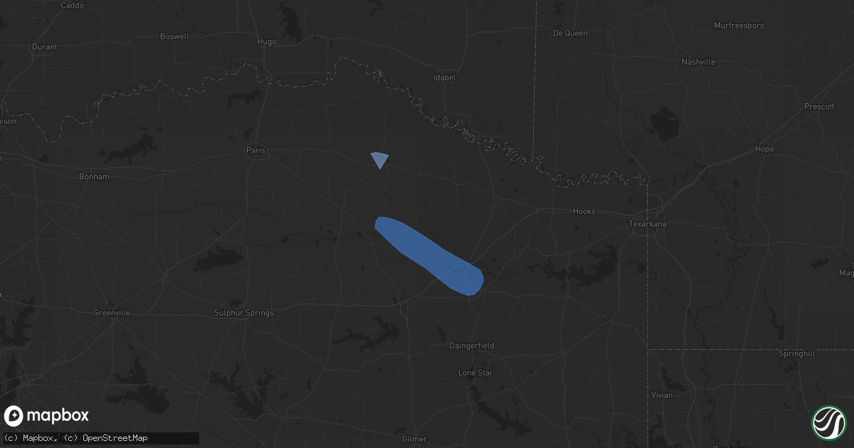 Hail map in Naples, TX on June 10, 2023