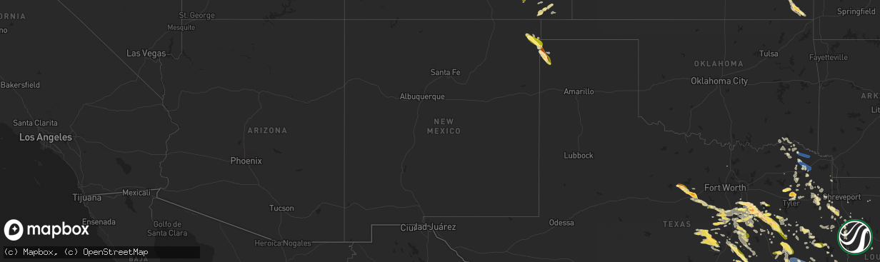 Hail map in New Mexico on June 10, 2023