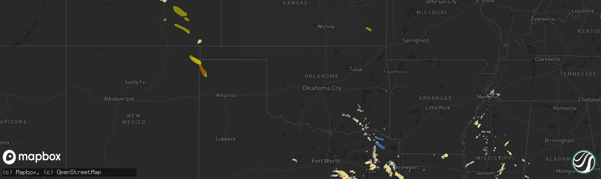 Hail map in Oklahoma on June 10, 2023