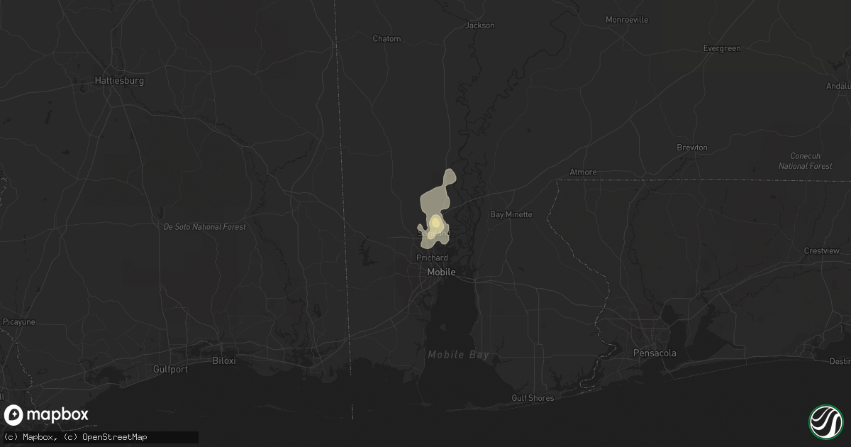 Hail map in Saraland, AL on June 10, 2023