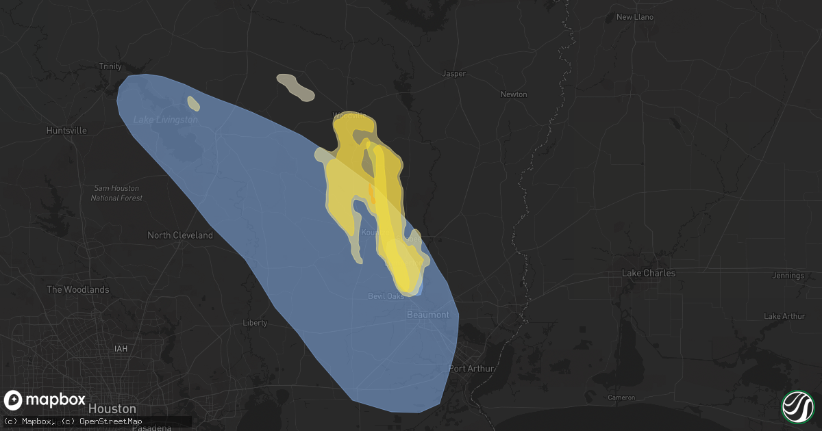 Hail map in Silsbee, TX on June 10, 2023