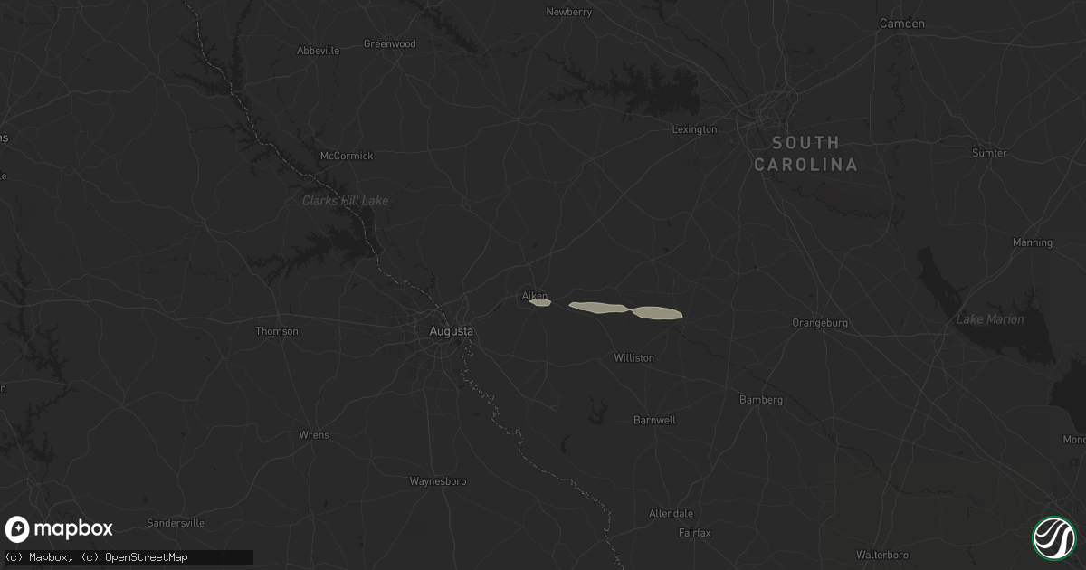 Hail map in Aiken, SC on June 10, 2024