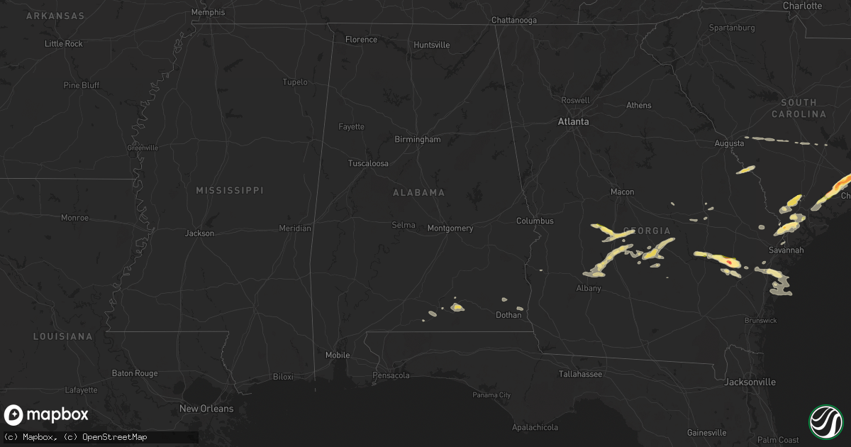 Hail map in Alabama on June 10, 2024