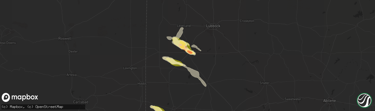 Hail map in Brownfield, TX on June 10, 2024
