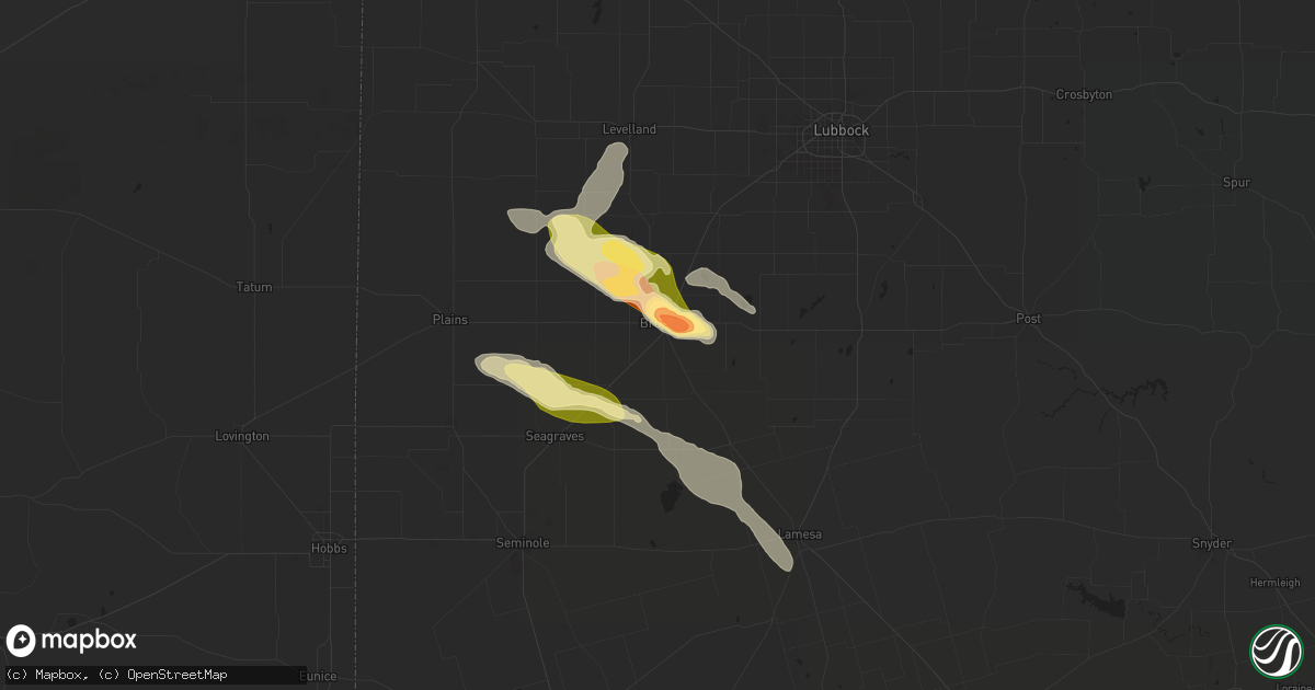 Hail map in Brownfield, TX on June 10, 2024