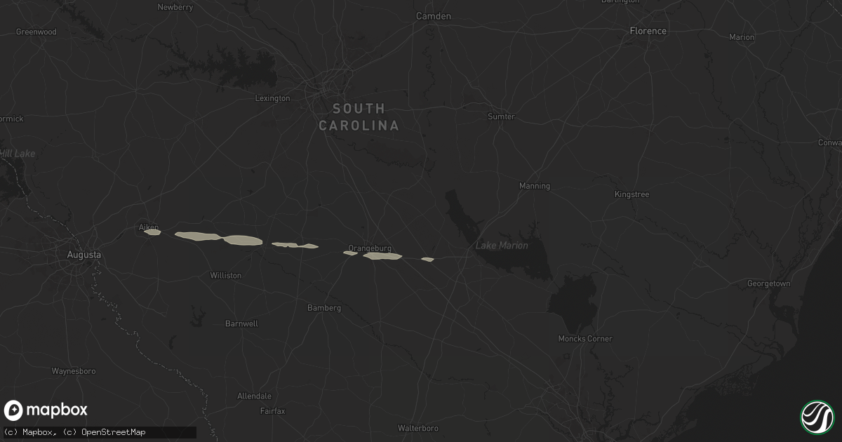 Hail map in Cameron, SC on June 10, 2024