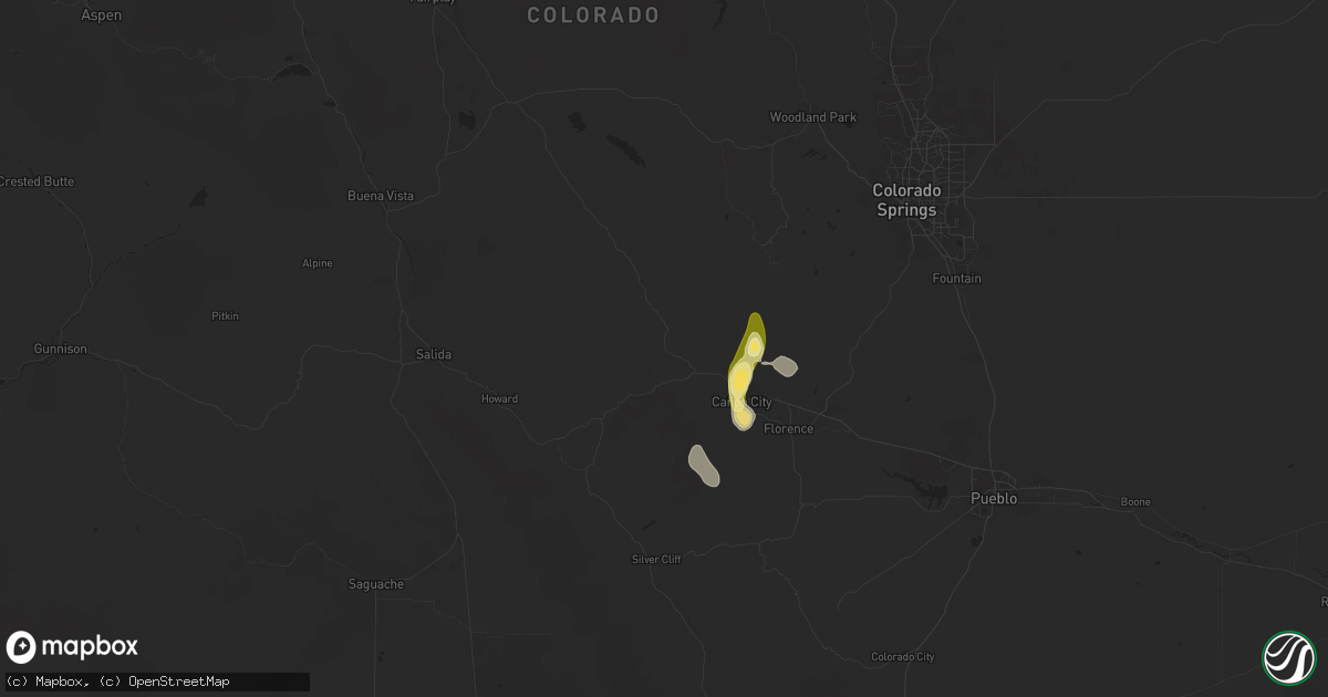 Hail map in Canon City, CO on June 10, 2024