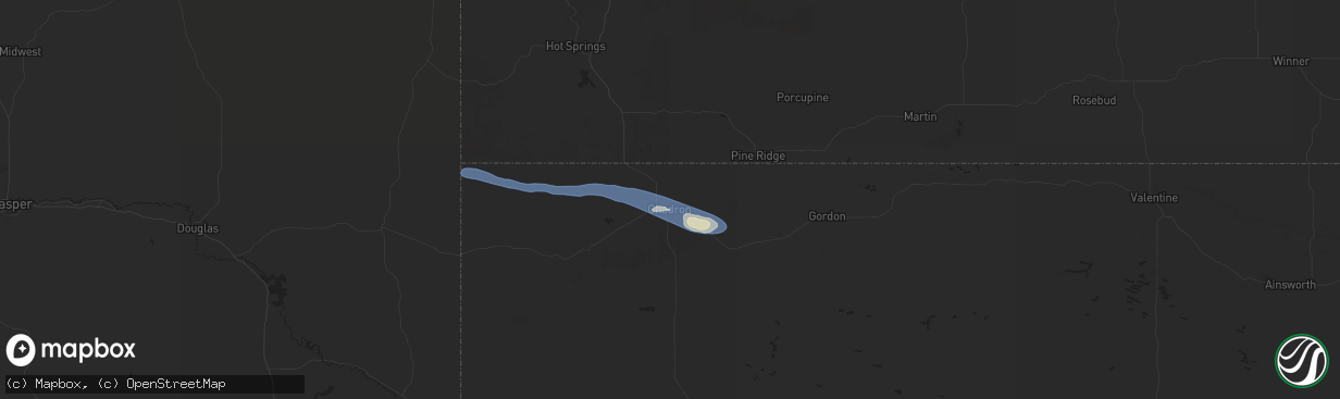 Hail map in Chadron, NE on June 10, 2024