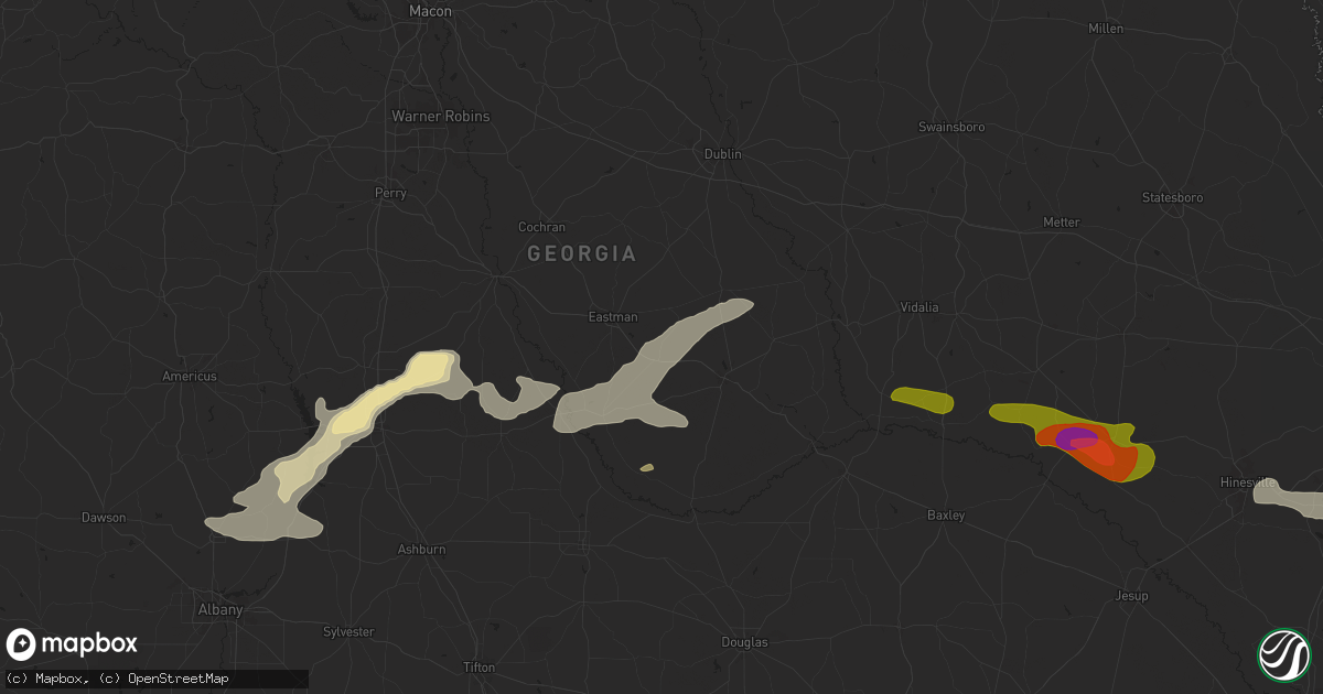 Hail map in Chauncey, GA on June 10, 2024