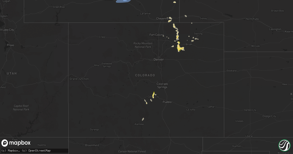 Hail map in Colorado on June 10, 2024